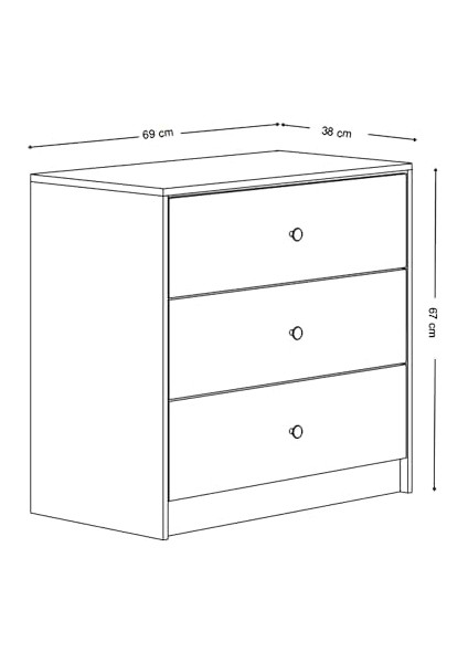 3 Çekmeceli 2 Renkli Şifonyer modelleri