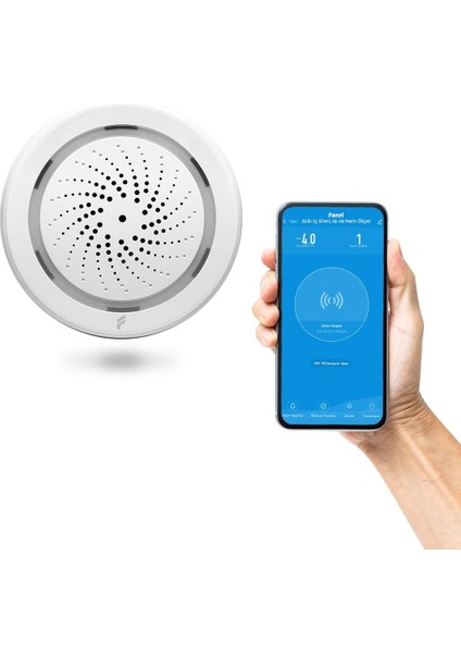 Akıllı Iç Ortam Siren / Isı Nem Ölçer, Wifi, Google Asistan ve Tuya, Uzaktan Kontrol