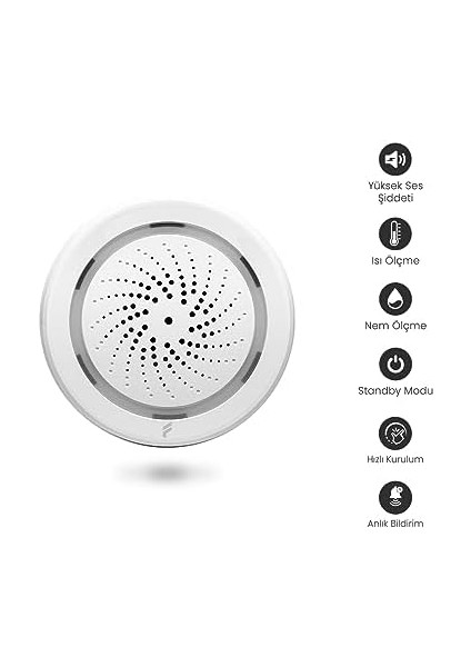 Akıllı Iç Ortam Siren / Isı Nem Ölçer, Wifi, Google Asistan ve Tuya, Uzaktan Kontrol modelleri