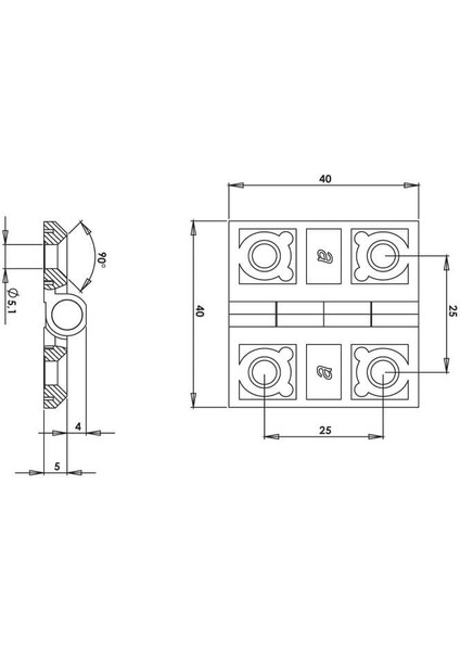 Yaprak Menteşe 50X50 Krom-4 Adet fiyatları