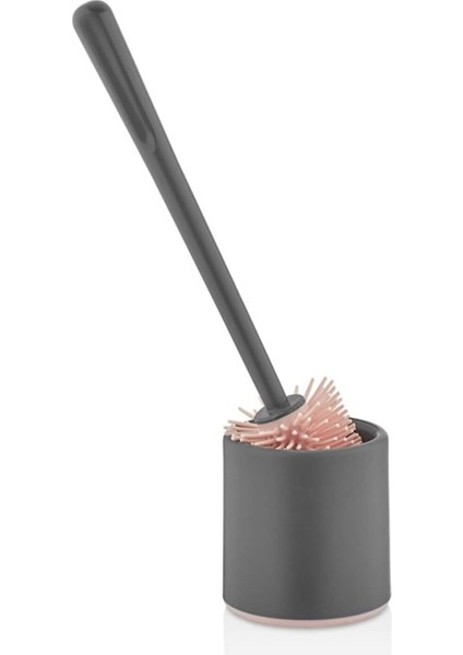 Haus Silikon Wc Tuvalet Banyo Fırçası Klozet Fırçası Oval Gri