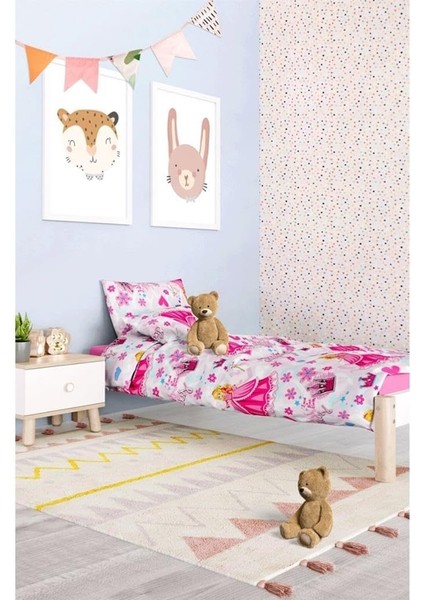 Prenses Genç Nevresim Takımı 160 * 220- Pembe