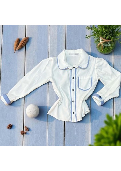 Bebe Yaka Garnili Gömlek - Nanıca Kıds - NNC9879 - Ekru - 8 Yaş - NNC9879-EKRU-8 Yaş Ekru