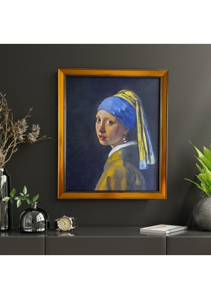 Johannes Vermeer (Inci Küpeli Kız 1665) Çerçeveli Klasik Vintage Duvar Tablo fiyatları
