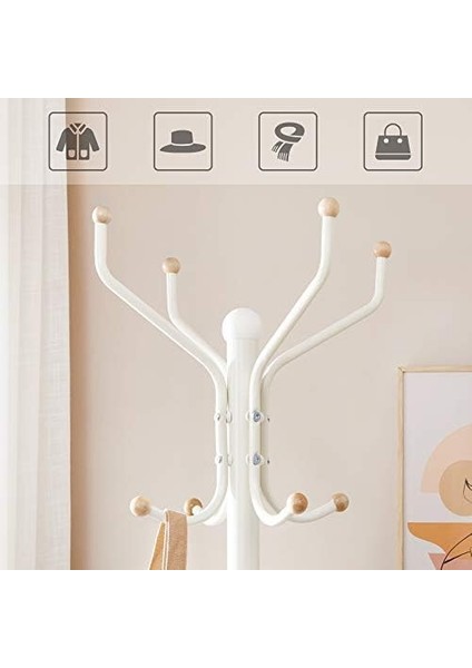 Askı Standı, Sağlam Metal Elbise Askısı, Gardırop Boyu Yaklaşık 182 Cm, Beyaz, RCR19W modelleri