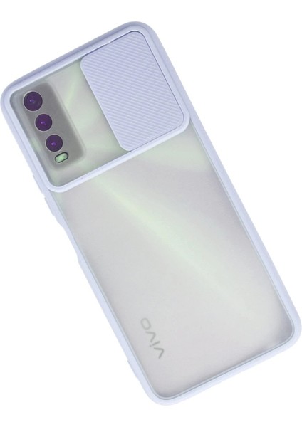 Vivo Y11S Kılıf Palm Buzlu Kamera Sürgülü Silikon - Lila - EYESO6102-5861 fiyatları