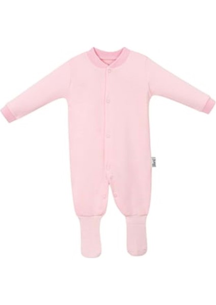 Çorap Patikli Düz Tulum Pembe