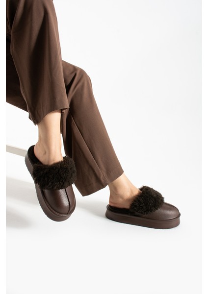 Çıkarılabilir Iç Astar Kürklü Yüksek Taban Eva Kışlık Kadın Terlik FTPOP25