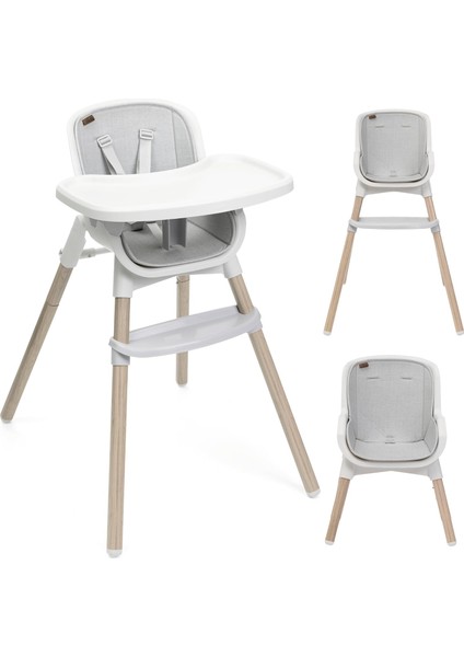 Mama Sandalyesi Zest Plus Highchair Wooden Grey