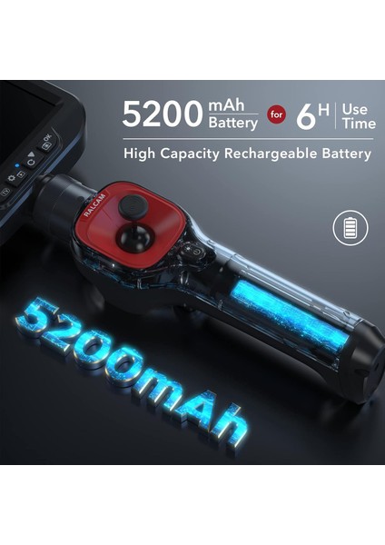4.3" IPS 1080P Endoskop Kamera – Scroll Kontrollü, 210° Çift Yönlü Döner Başlık, 8 Led’li Su Geçirmez IP67 Boru ve Araç Muayene Kamerası + 32GB Hafıza