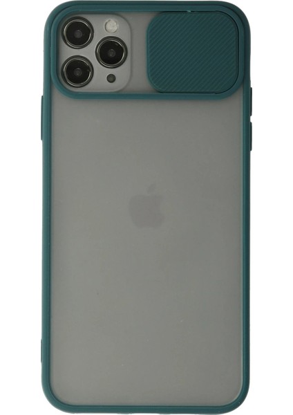 iPhone 11 Pro Kılıf Palm Buzlu Kamera Sürgülü Silikon - Yeşil - EYESO3454-6488