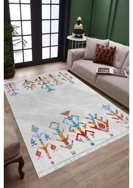 Vintage Otantik Halı Kaymaz Taban Kilim Yıkanabilir Yolluk Dot Tabanlı Salon Halısı 4212A fiyatları
