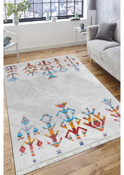 Vintage Otantik Halı Kaymaz Taban Kilim Yıkanabilir Yolluk Dot Tabanlı Salon Halısı 4212A fırsatları