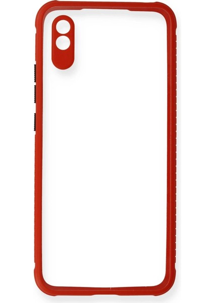 Xiaomi Redmi 9A Kılıf Miami Şeffaf Silikon - Kırmızı - EYESO5171-5611 fiyatları