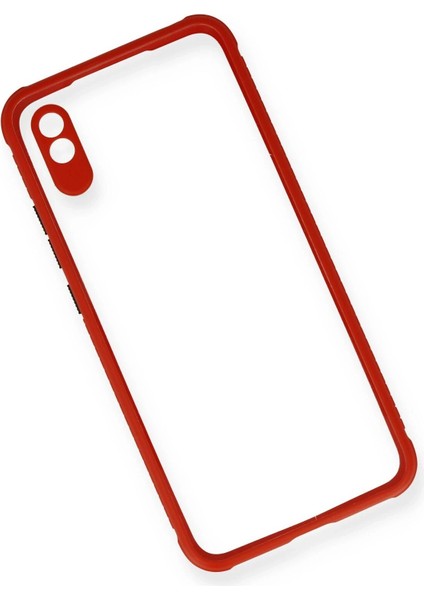 Xiaomi Redmi 9A Kılıf Miami Şeffaf Silikon - Kırmızı - EYESO5171-5611 modelleri