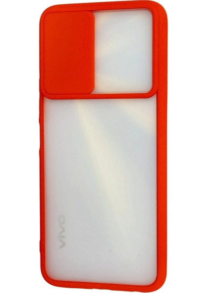 Vivo Y11S Kılıf Palm Buzlu Kamera Sürgülü Silikon - Kırmızı - EYESO6326-8942 modelleri