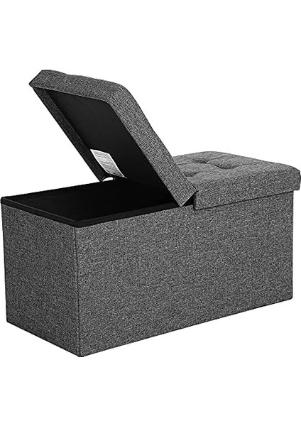 Saklama Alanlı Tabure Oturma Bankı Katlanabilir 2 Kişilik Yük Kapasitesi 300 kg Suni Deri Kırmızı 76 x 38 x 38 cm LSF40R, Koyu Gri, 76 x 38 x 38 cm modelleri