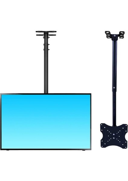 Monitör Standı Tv Askısı Standı Teleskopik Metal Duvar Montaj Askısı 360 Derece Döner 14' 42' Siyah