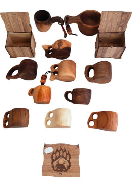 El Yapımı Ceviz Ağacı Kuksa Bardak – Model No: 6 indirimleri
