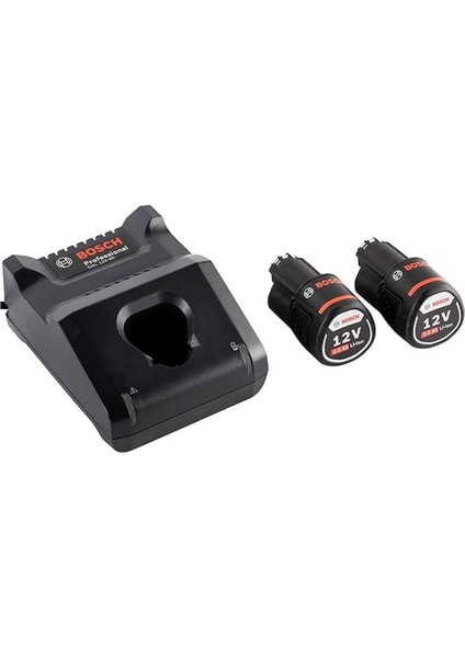 Professional 12 Volt Akü Şarj Cihazı Seti (2 x 2,0 Ah Li-Ion Akü + Gal 12V-40 Şarj Cihazı, Karton Kutuda)