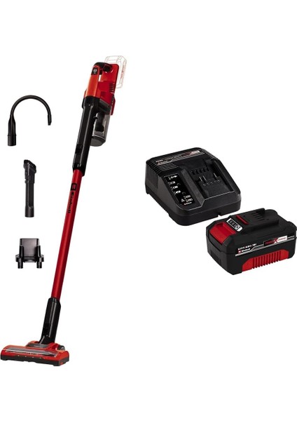Te-Sv 18 Li - Solo, Akülü Dikey Süpürge ve Einhell 18V 4,0 Ah Pxc Starter Kit (Başlangıç Seti)