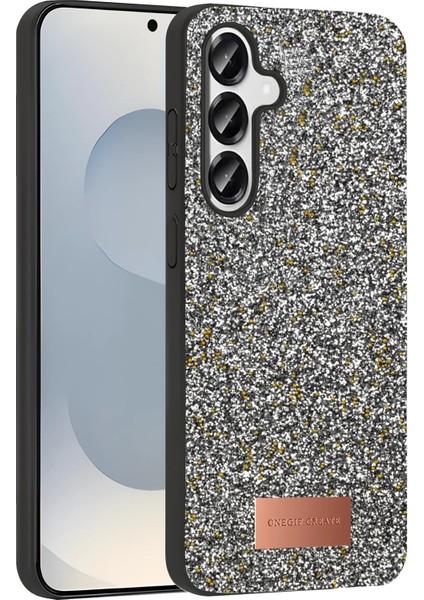 Samsung Galaxy S25 Bright Simli Kapak - Gümüş - EYESO3558-5048 modelleri