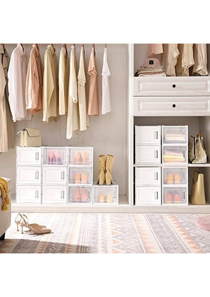 Ayakkabı Kutuları, 18'li Set, Plastik Kutular, Spor Ayakkabılar Için, 44 Bedene Kadar Ayakkabılar Için, 9 Şeffaf Kutu ve 9 Beyaz Kutu LSP009W01 fiyatları