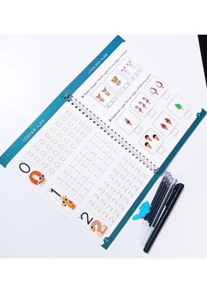 Sihirli Yazı Seti Silinen Kabartmalı Oluklu Defter Yazma Öğret 1 Kitap+1 Kalem+5 Yedek Uç modelleri