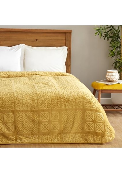 Home Blair Tek Kişilik Embos Battaniye Hardal modelleri