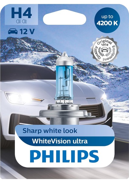 Whitevision Ultra H4 Far Lambası, 4.200K, Tekli Blister