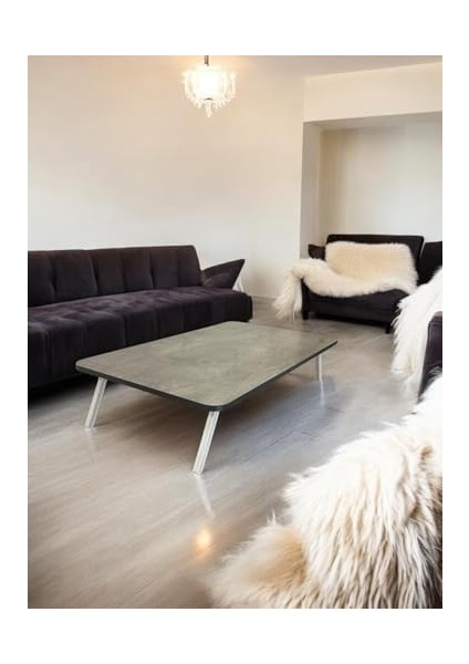 Sofrası Mutfak Sofrası Kolay Taşınabilir 60 x 100 cm Balkon Sofra (Gri Mermer) fiyatları