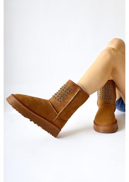 Anna-Li Taba Süet Içi Kürklü Boncuk Detaylı Çekme Bot fiyatları