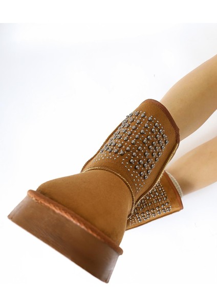 Anna-Li Taba Süet Içi Kürklü Boncuk Detaylı Çekme Bot modelleri