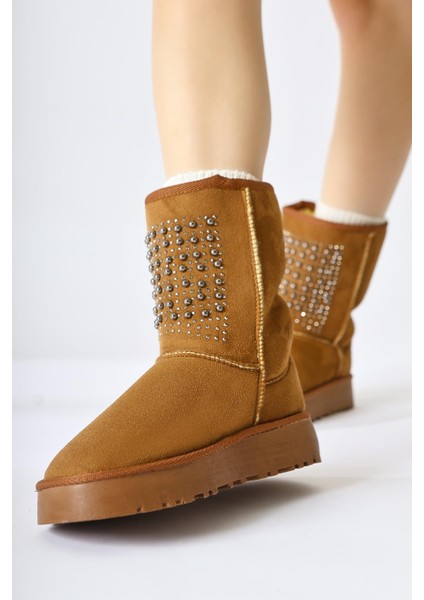 Anna-Li Taba Süet Içi Kürklü Boncuk Detaylı Çekme Bot indirimleri