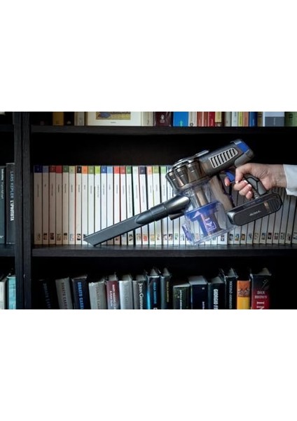 Dikey Şarjlı Süpürge Mavi 2722/00-2200 Mah Lityum-Iyon Şarj Edilebilir Batarya, Kablosuz Elektrikli Süpürge, Taşınabilir El Süpürgesi, 3 Seviyeli Filtreleme, 4 Saat Şarj Süresi modelleri