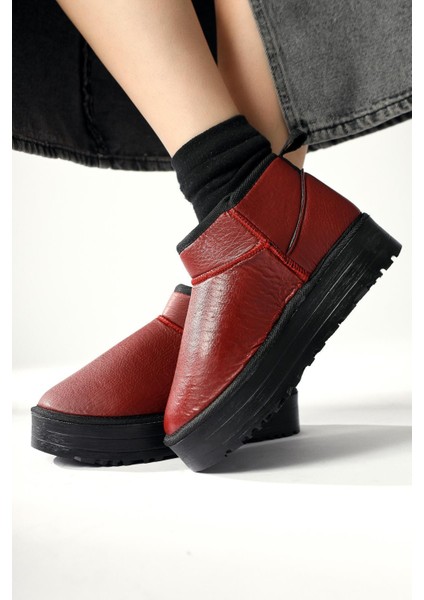 Jiman Bordo Kalın Tabanlı Kısa Bot