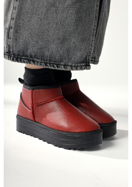 Jiman Bordo Kalın Tabanlı Kısa Bot indirimleri