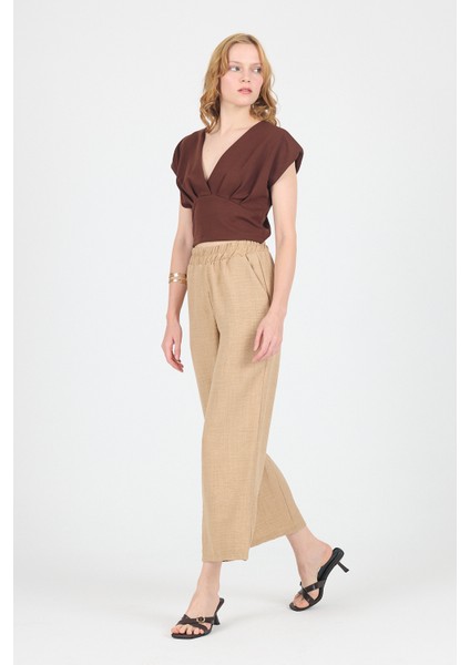 Vizon Pamuklu Bel Lastikli Bol Paça Pantolon 4657 fiyatları