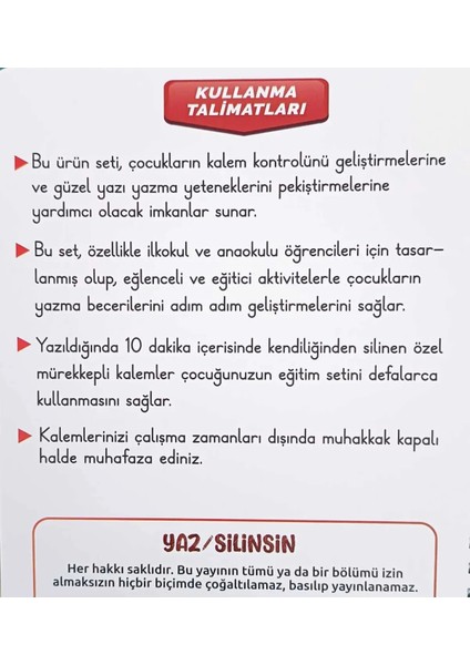 Sihirli Yazı Seti Silinen Kabartmalı Oluklu Defter Yazma Öğret 1 Kitap+1 Kalem+5 Yedek Uç indirimleri