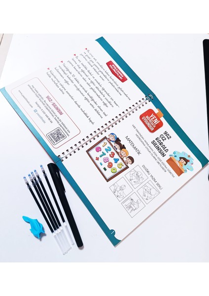 Sihirli Yazı Seti Silinen Kabartmalı Oluklu Defter Yazma Öğret 1 Kitap+1 Kalem+5 Yedek Uç