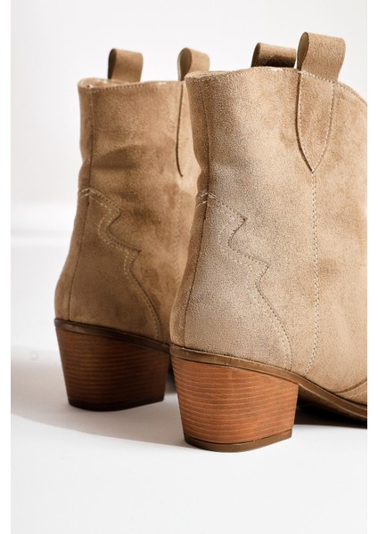 Joo Vizon Süet Sivri Burunlu Nakışlı Western Bot fırsatları