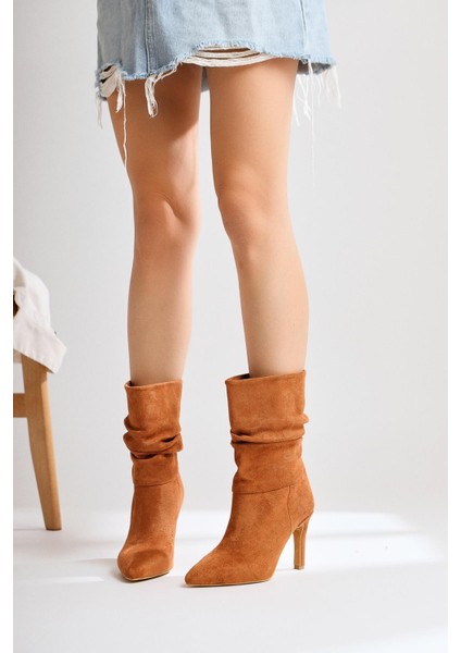 Wilma Taba Süet Körüklü Ince Topuklu Bot fırsatları