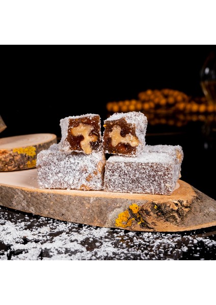 Incirli Cevizli Meşhur Safranbolu Lokumu (Net 580 gr) Vegan, Glikozsuz, Doğal ve El yapımı Özel Lokum, Atıştırmalık, Hediyelik Lokum