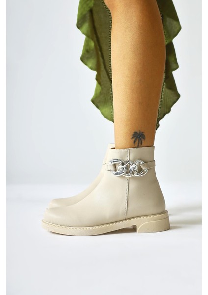 Sydra Bej Oval Burunlu Çıkarılabilir Aksesuarlı Bot fiyatları