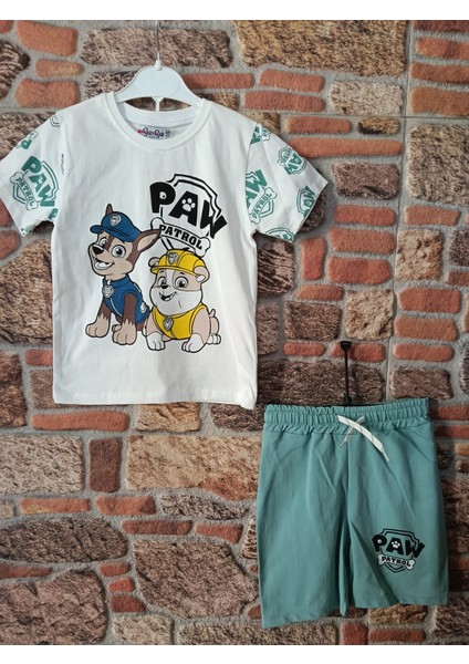 Paw Patrol Yazılı ve Karakterli Erkek Çocuk Şortlu Takım
