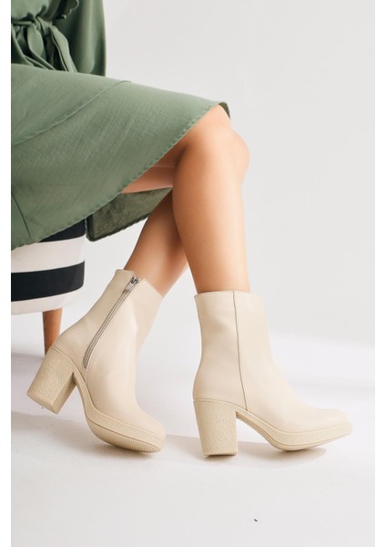Elianne Bej Oval Burunlu Topuklu Bot fiyatları