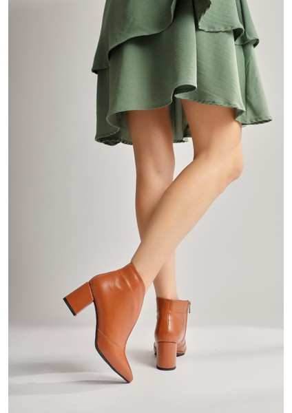 Maria Elena Taba Sivri Burunlu Fermuarlı Topuklu Bot fiyatları