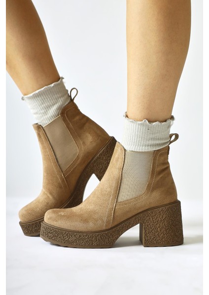 Thida Vizon Süet Lastikli Platform Taban Çekme Bot