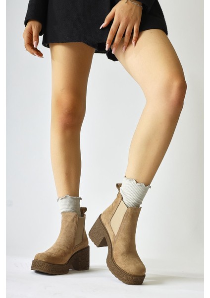 Thida Vizon Süet Lastikli Platform Taban Çekme Bot modelleri