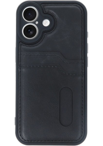 iPhone 16 Kılıf Sara Kartvizitli Deri Kılıf - Siyah - EYESO1362-7987 modelleri